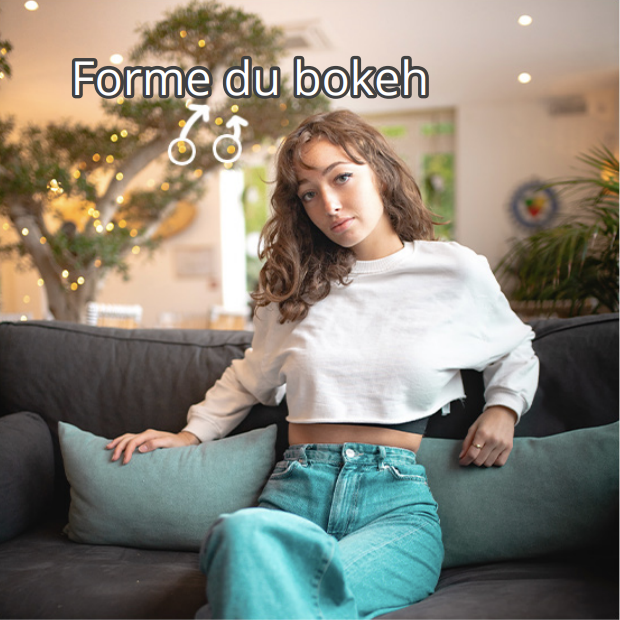 Portrait avec lumières floues en arrière-plan pour illustrer la forme du bokeh