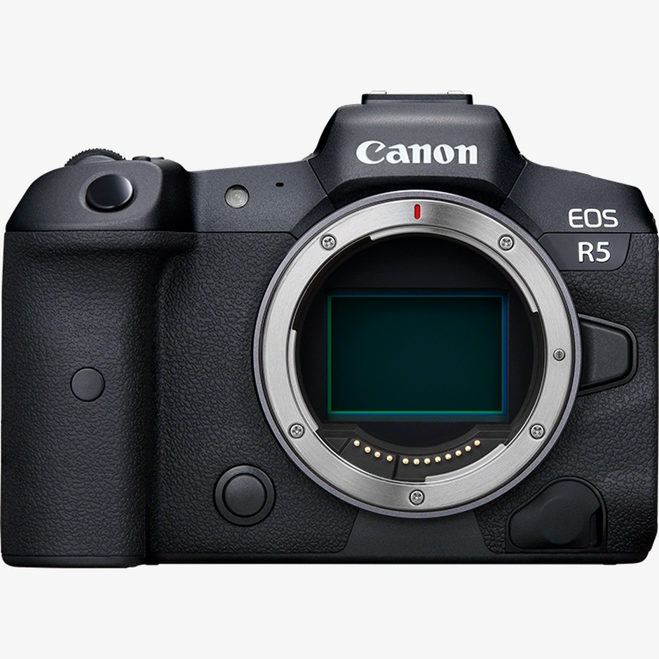 Boîtier Canon EOS R5 hybride plein format sans objectif, idéal pour comparer les appareils photo numériques