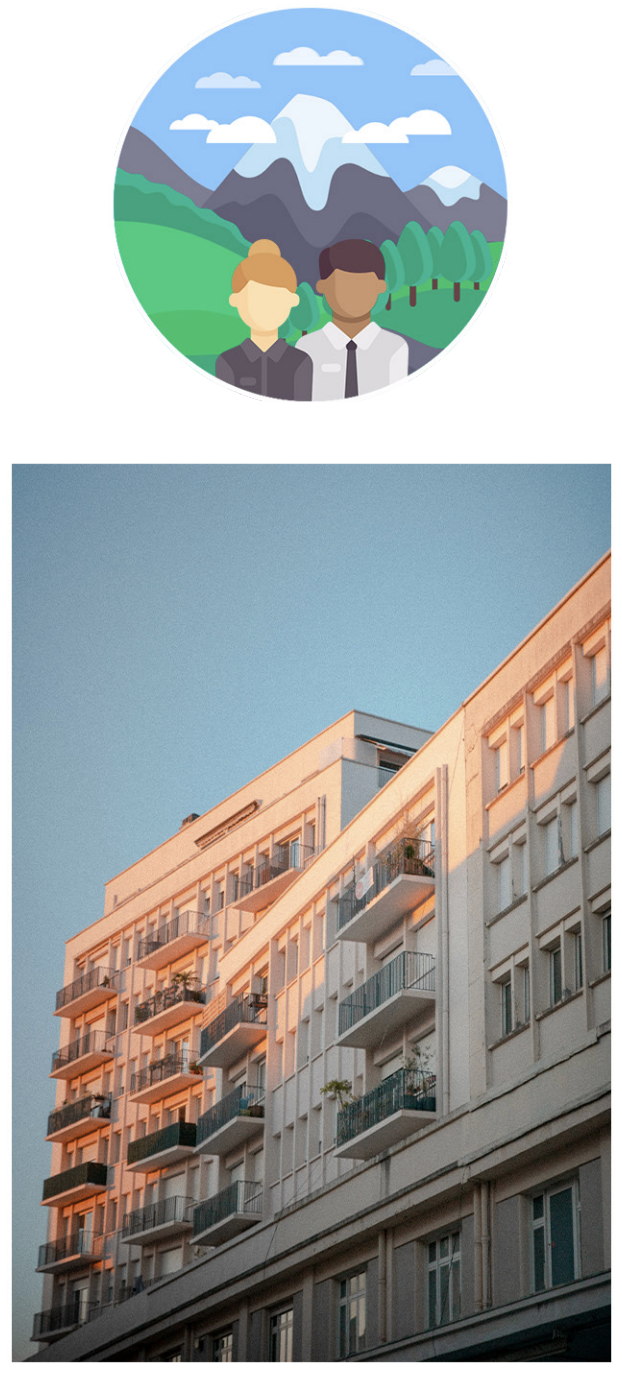 Immeuble urbain baigné de lumière dorée, idéal pour illustrer l’ouverture en photographie et le flou d’arrière-plan