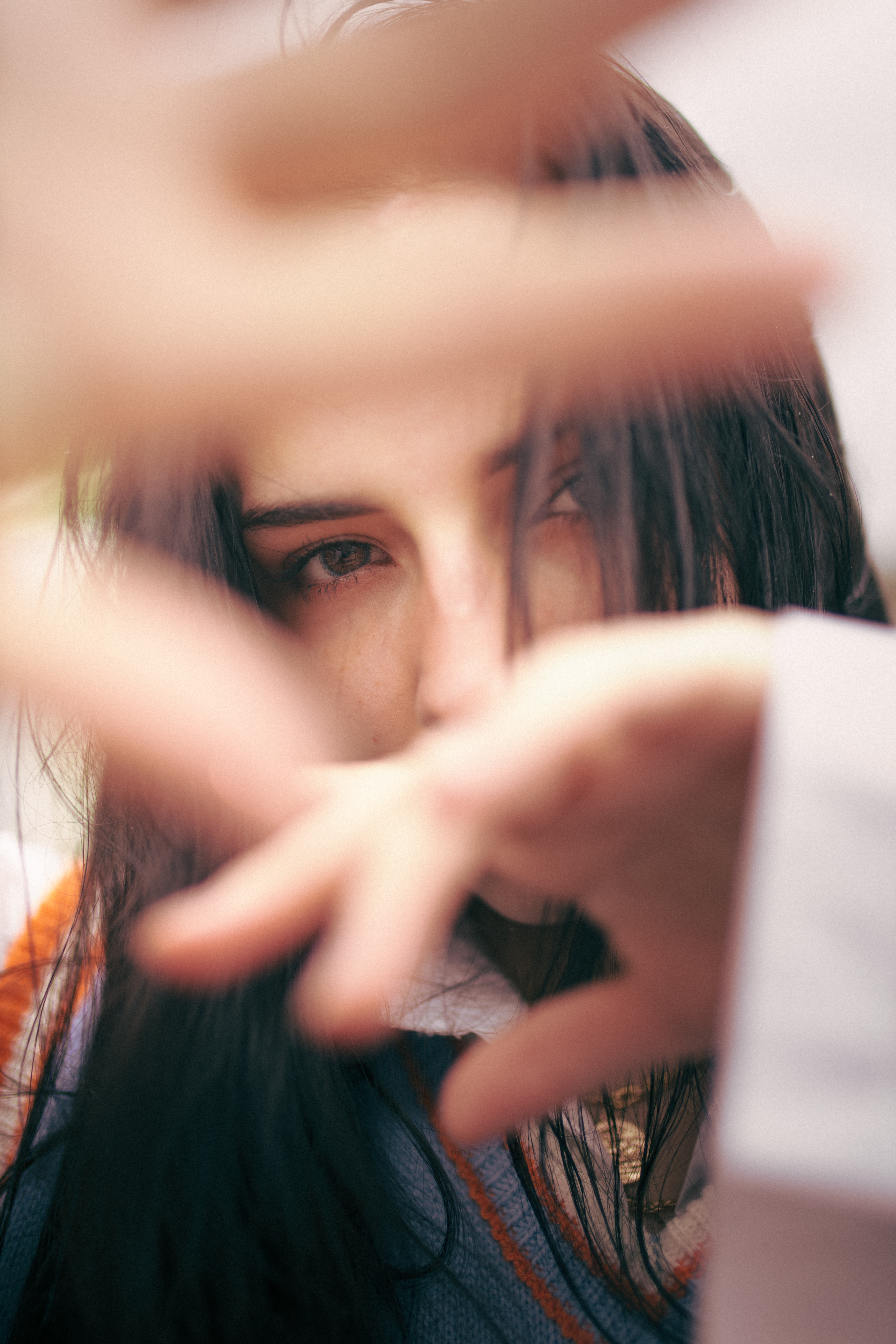 Mise au point réalisée sur le visage