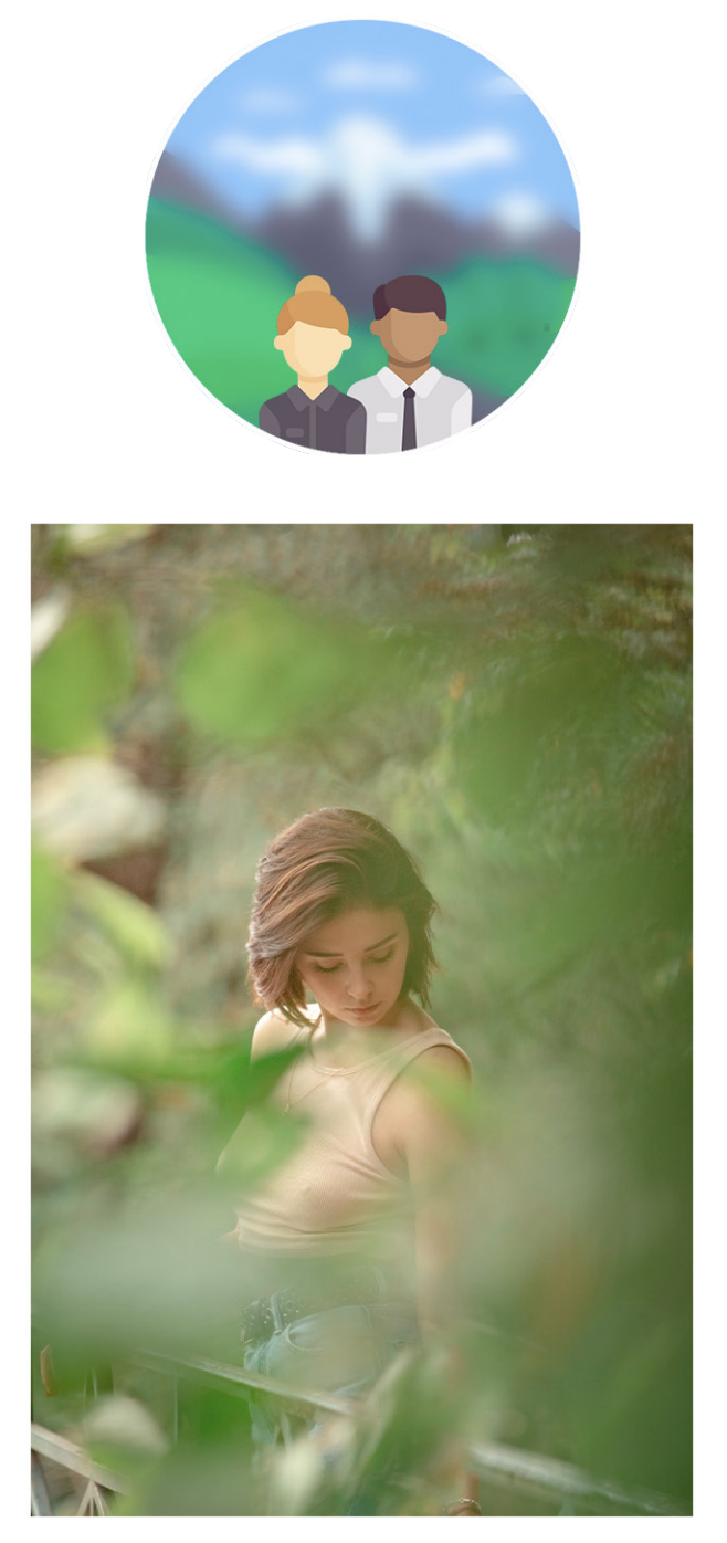 Portrait de femme en extérieur avec arrière-plan flou et bokeh, exemple d’ouverture en photographie